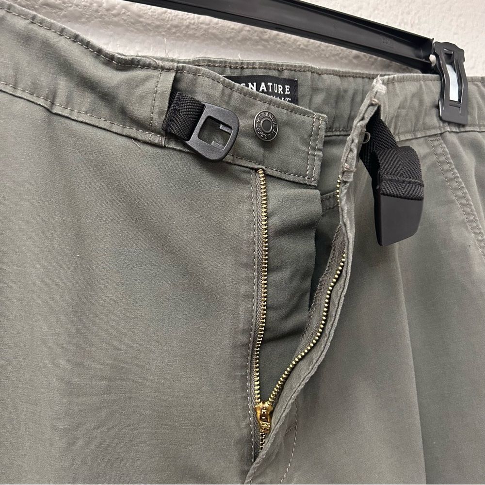 Signature Levi Strauss & Co Green Straight Leg Pants with Black Belt Size 36 - Picture 7 of 14